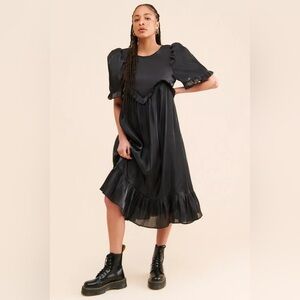 Sister Jane Barre Ruffle Black Dress